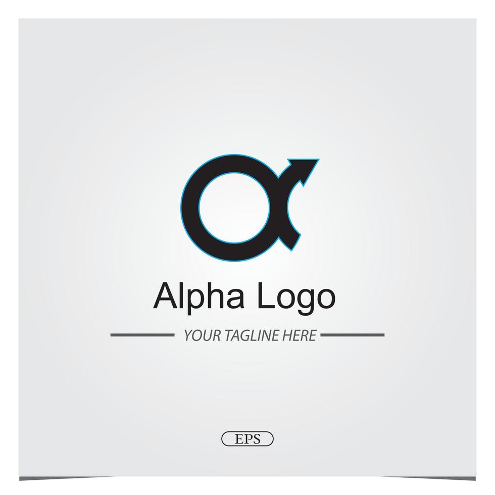 vetor de modelo elegante premium logotipo alfa eps 10