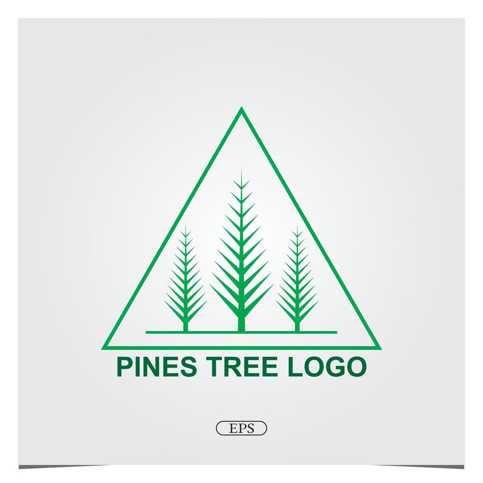 vetor de modelo elegante premium de logotipo de árvore de pinheiros eps 10