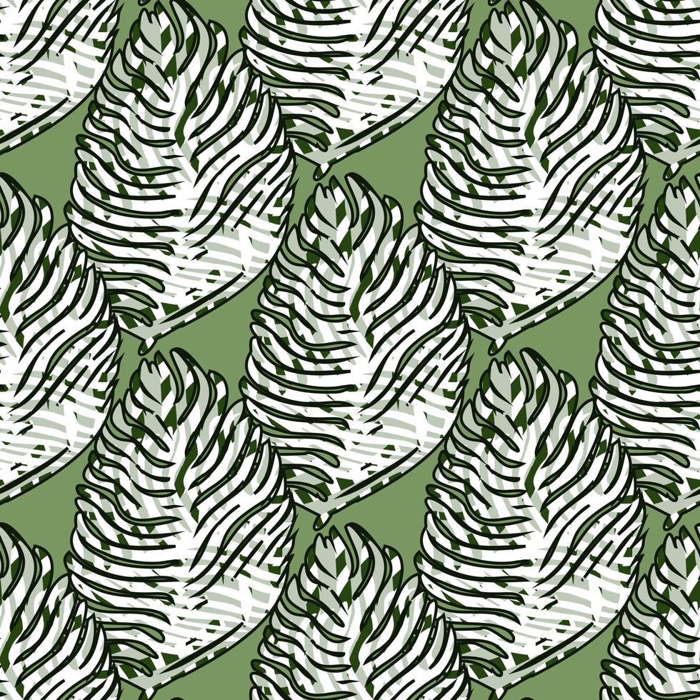 sem costura padrão de folha de palmeira com mão desenhada em linha de impressão tropical. fundo de natureza moderna. ilustração vetorial para têxteis sazonais. vetor