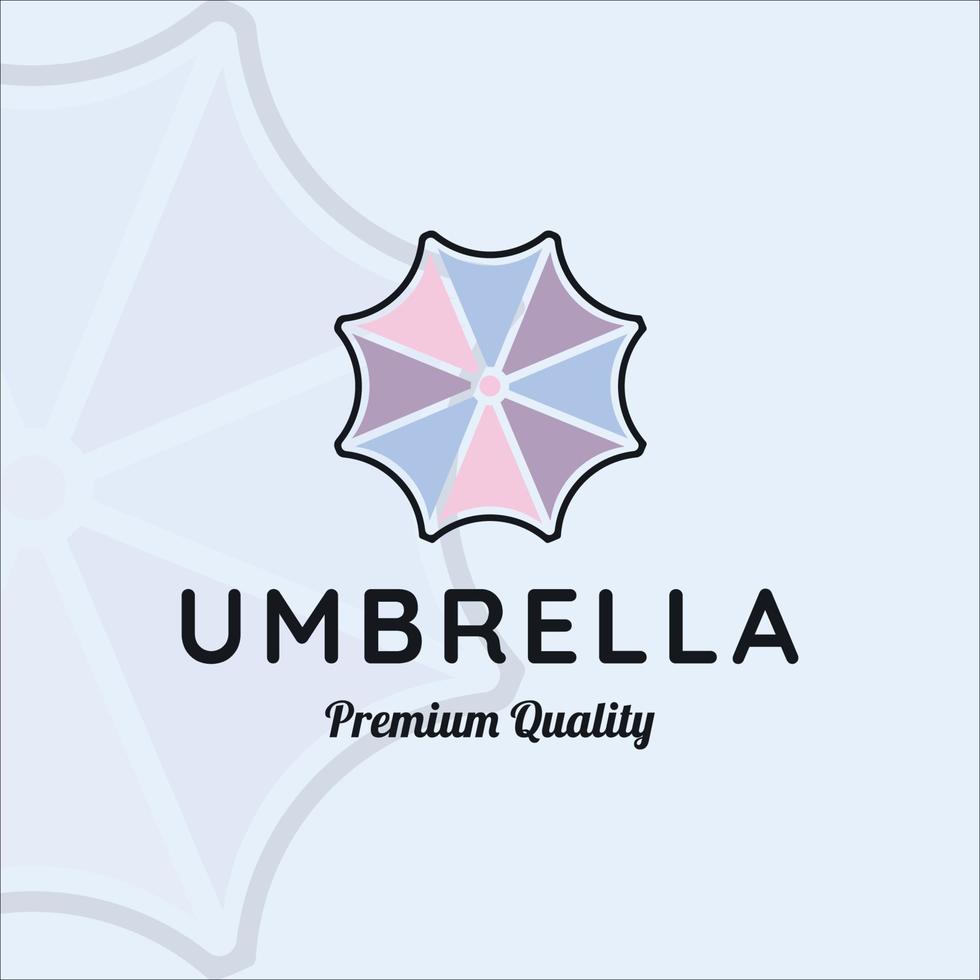 guarda-chuva logotipo moderno linha arte simples ilustração vetorial minimalista modelo ícone design gráfico vetor