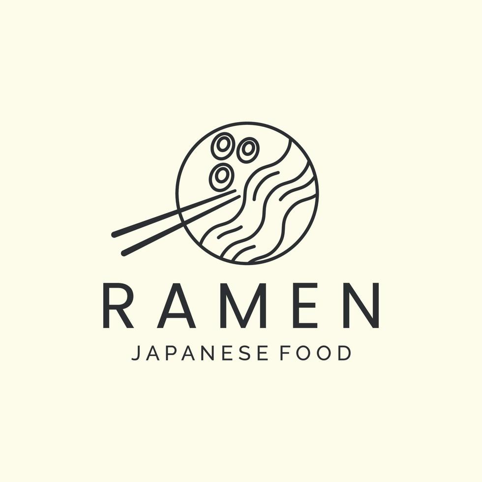 design de vetor de modelo de ícone de logotipo de arte de linha minimalista de macarrão ramen