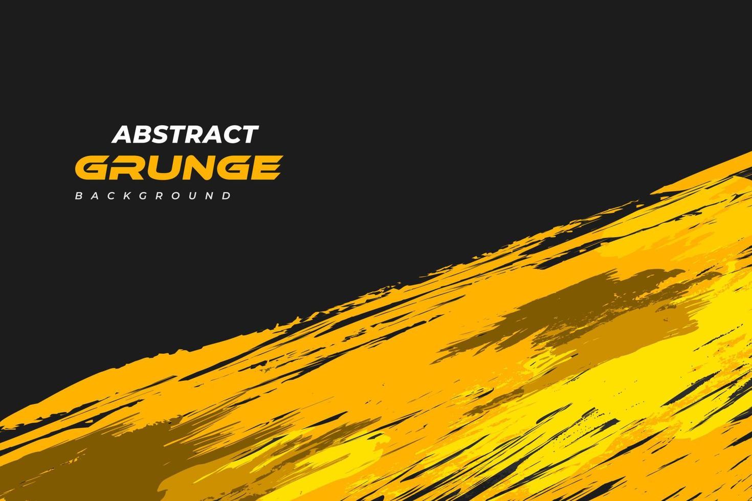 fundo abstrato preto e amarelo grunge. ilustração de pincelada para banner. elementos de arranhões e texturas para design vetor