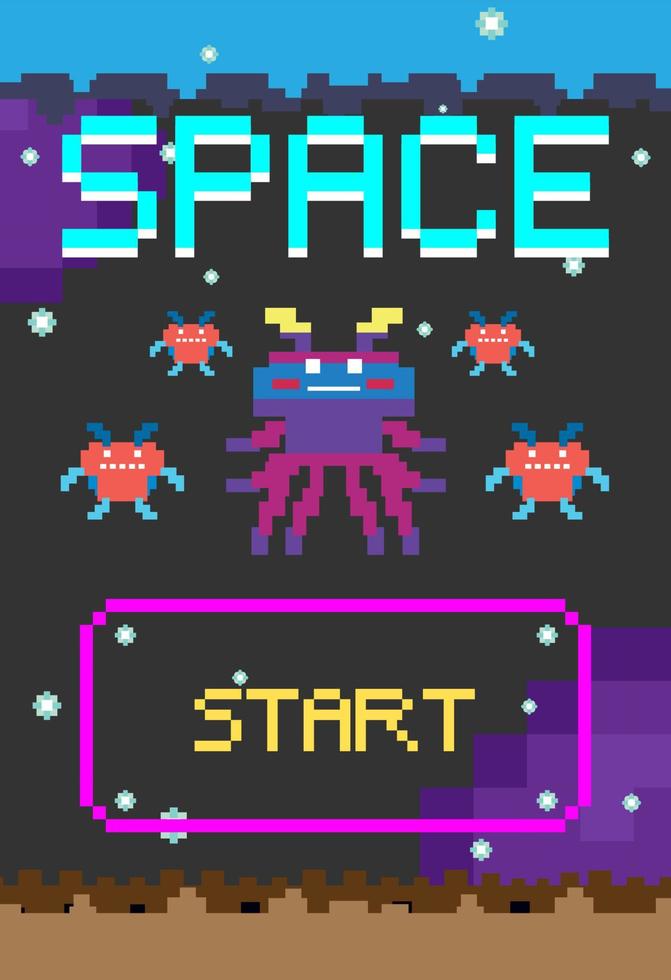 modelo de interface de usuário de jogo espacial vetor