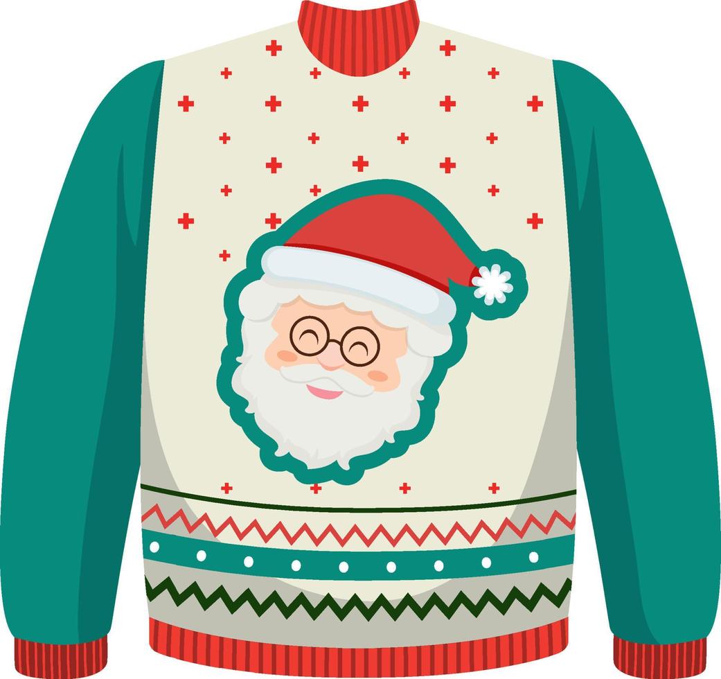 suéter de natal com padrão de papai noel vetor