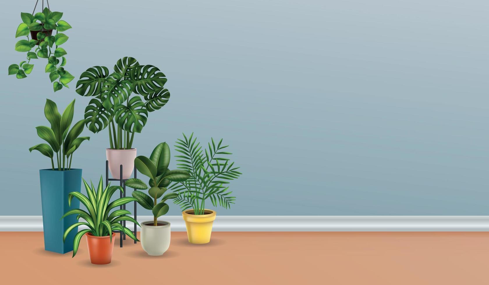 plantas casa realista vetor