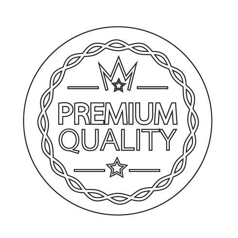 Ícone de crachá de qualidade Premium vetor