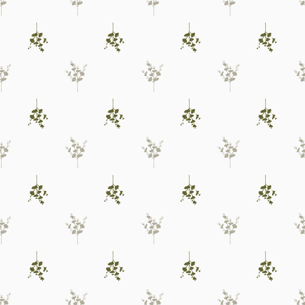natureza isolada doodle padrão sem emenda com impressão de elementos de flores pequenas simples. fundo branco. vetor