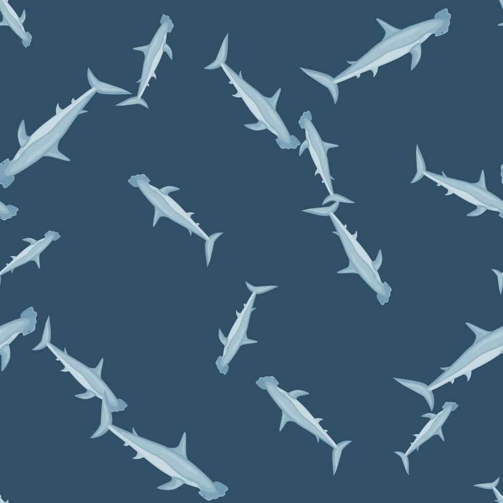 padrão sem emenda de tubarão-martelo em estilo escandinavo. fundo de animais marinhos. ilustração vetorial para têxteis engraçados de crianças. vetor