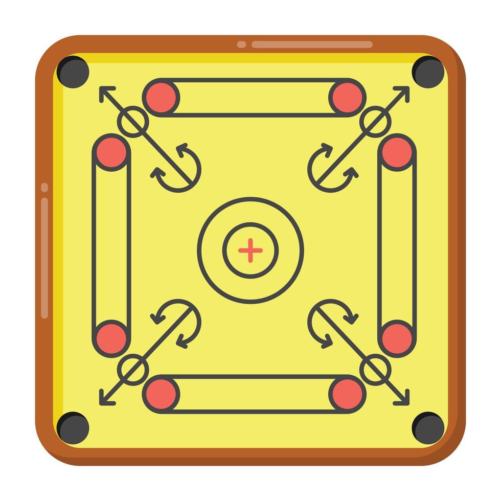 um ícone de jogo de tabuleiro de carrom em estilo simples vetor