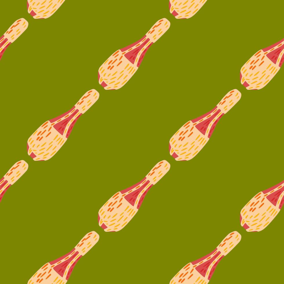 padrão de truque sem costura engraçado abstrato com ornamento de maças de malabarista simples. fundo verde brilhante. vetor