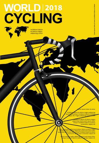 Ilustração em vetor de cartaz de ciclismo