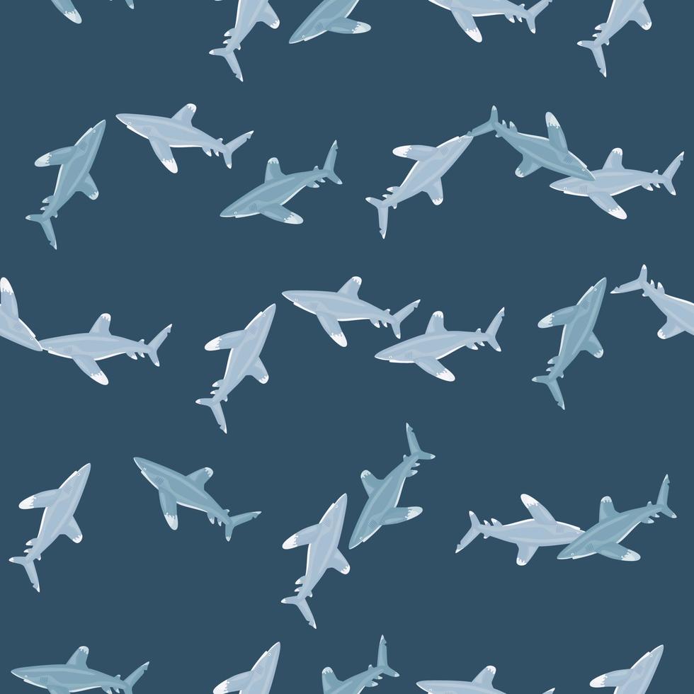 padrão sem emenda de tubarão de pontas brancas oceânicas em estilo escandinavo. fundo de animais marinhos. ilustração vetorial para têxteis engraçados de crianças. vetor