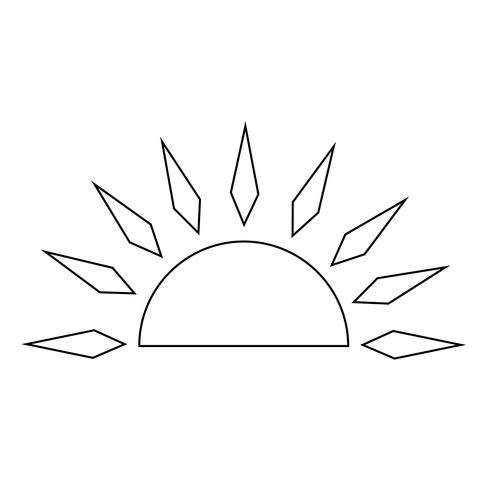 sinal do ícone do sol vetor