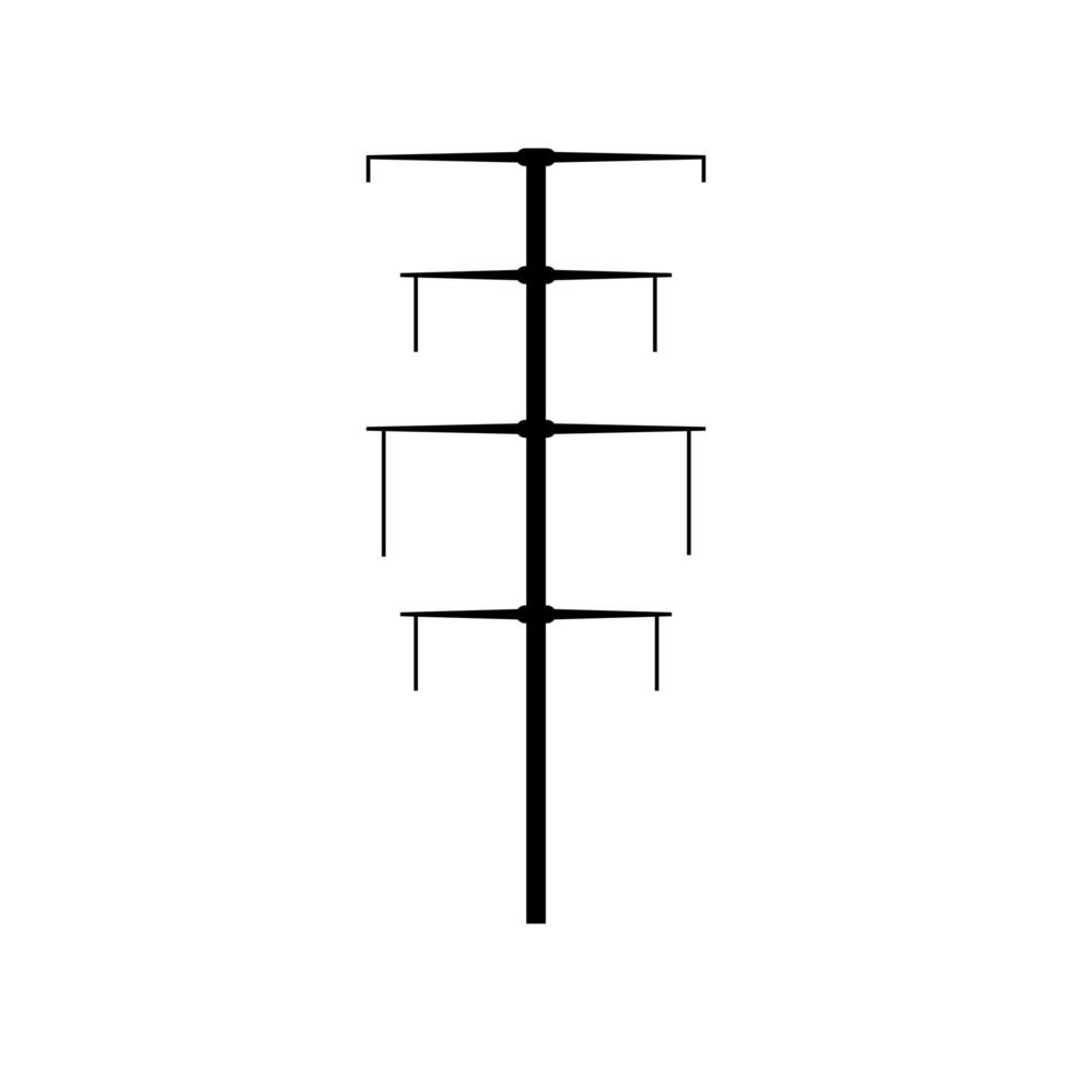 design plano de símbolo de linha de energia. ícone de torre de linha de energia elétrica. vetor