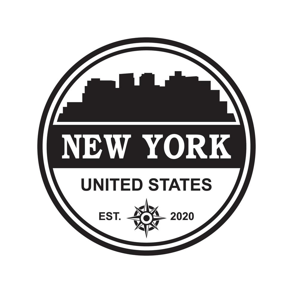 vetor de silhueta de skyline de nova york, logotipo da américa