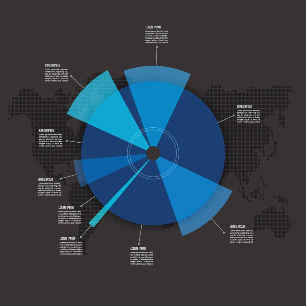 infográfico vetorial. modelo para diagrama, gráfico, apresentação e gráfico. conceito de negócio com opções, peças, etapas ou processos. vetor