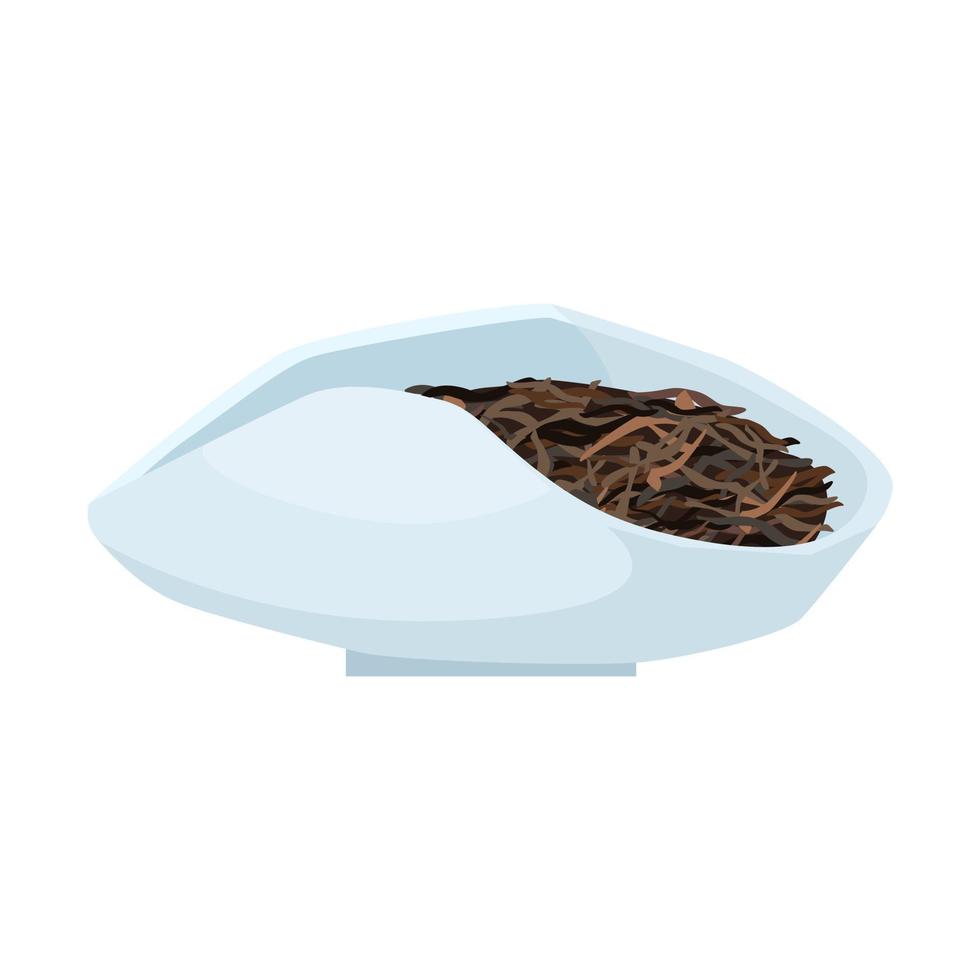 chahe com pu-erh para cerimônia do chá chinês em fundo branco. elemento tradicional asiático isolado em estilo plano vetor