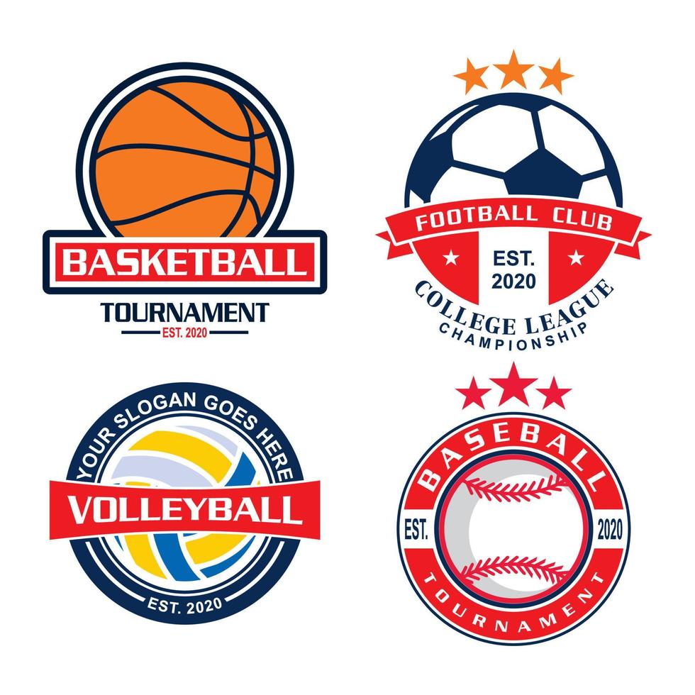 logotipo do emblema do torneio, logotipo do emblema do esporte vetor