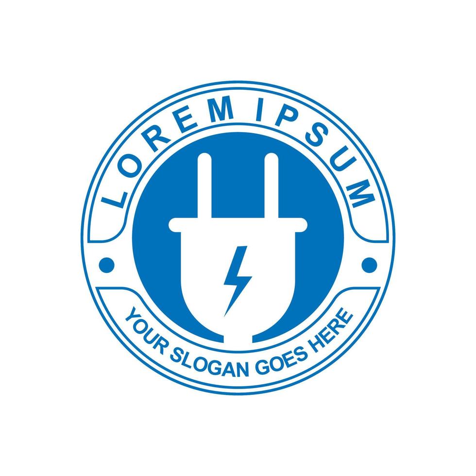 plug logotipo, logotipo de eletricidade vetor