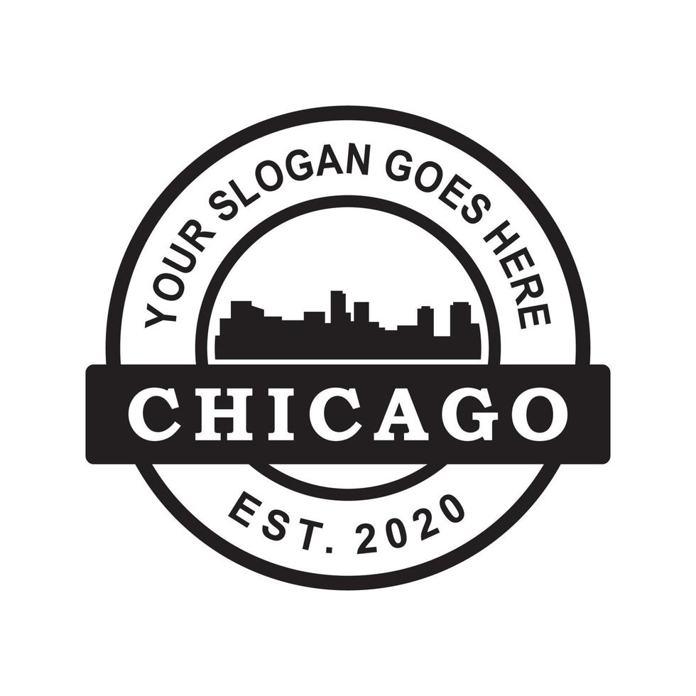 vetor de silhueta de horizonte de chicago, logotipo da américa