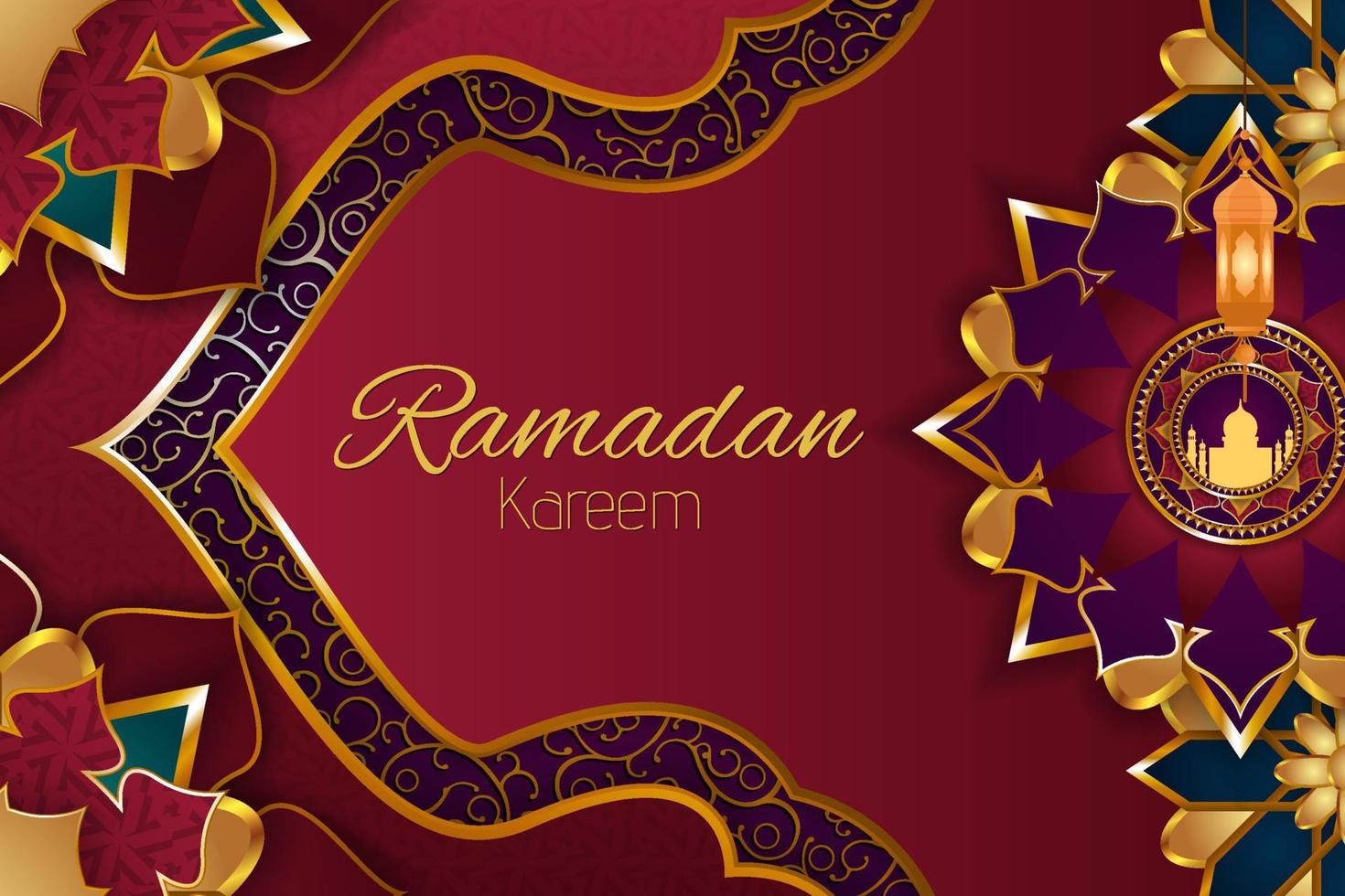 fundo islâmico ramadan kareem com elemento vetor