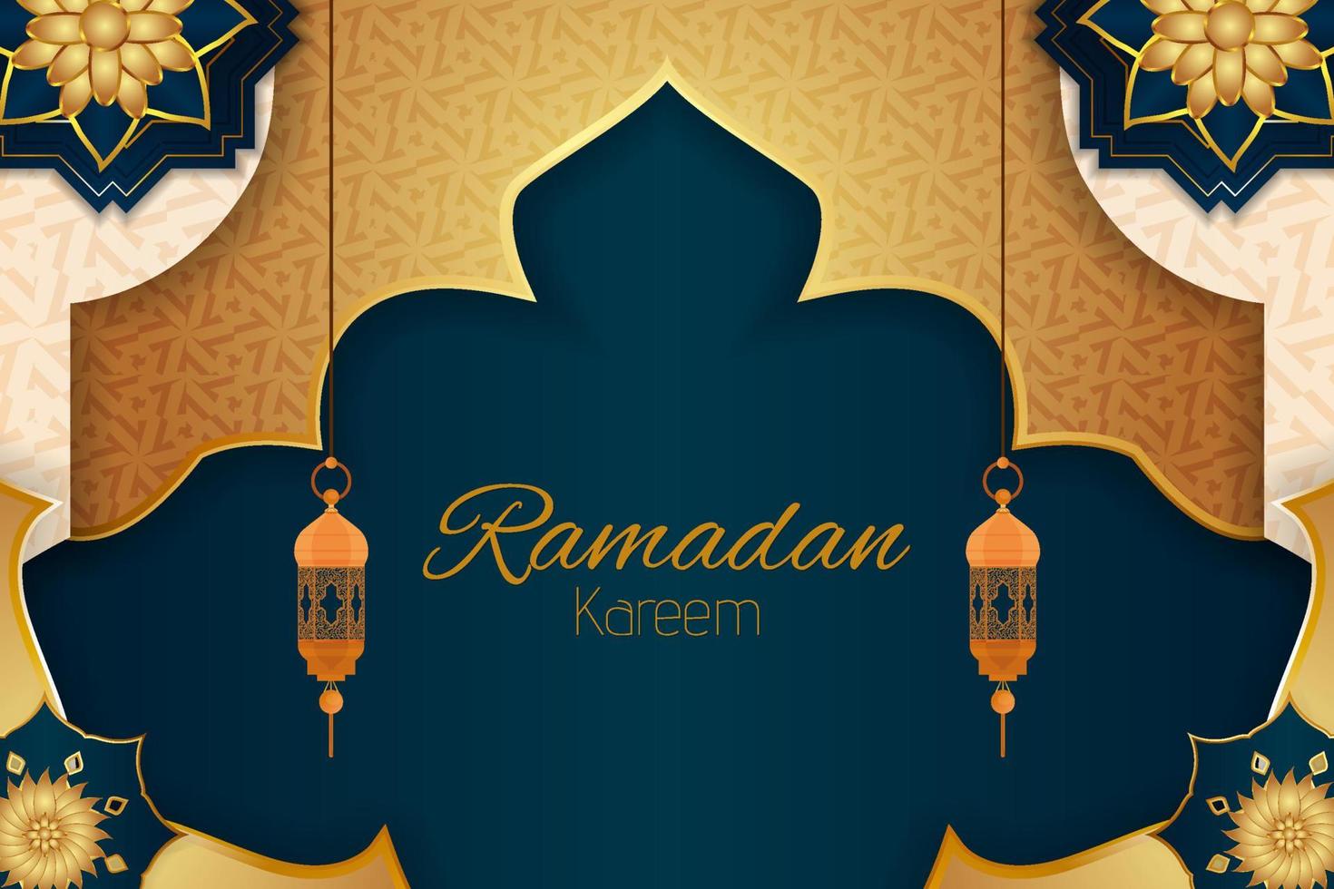 fundo islâmico ramadan kareem com elemento vetor