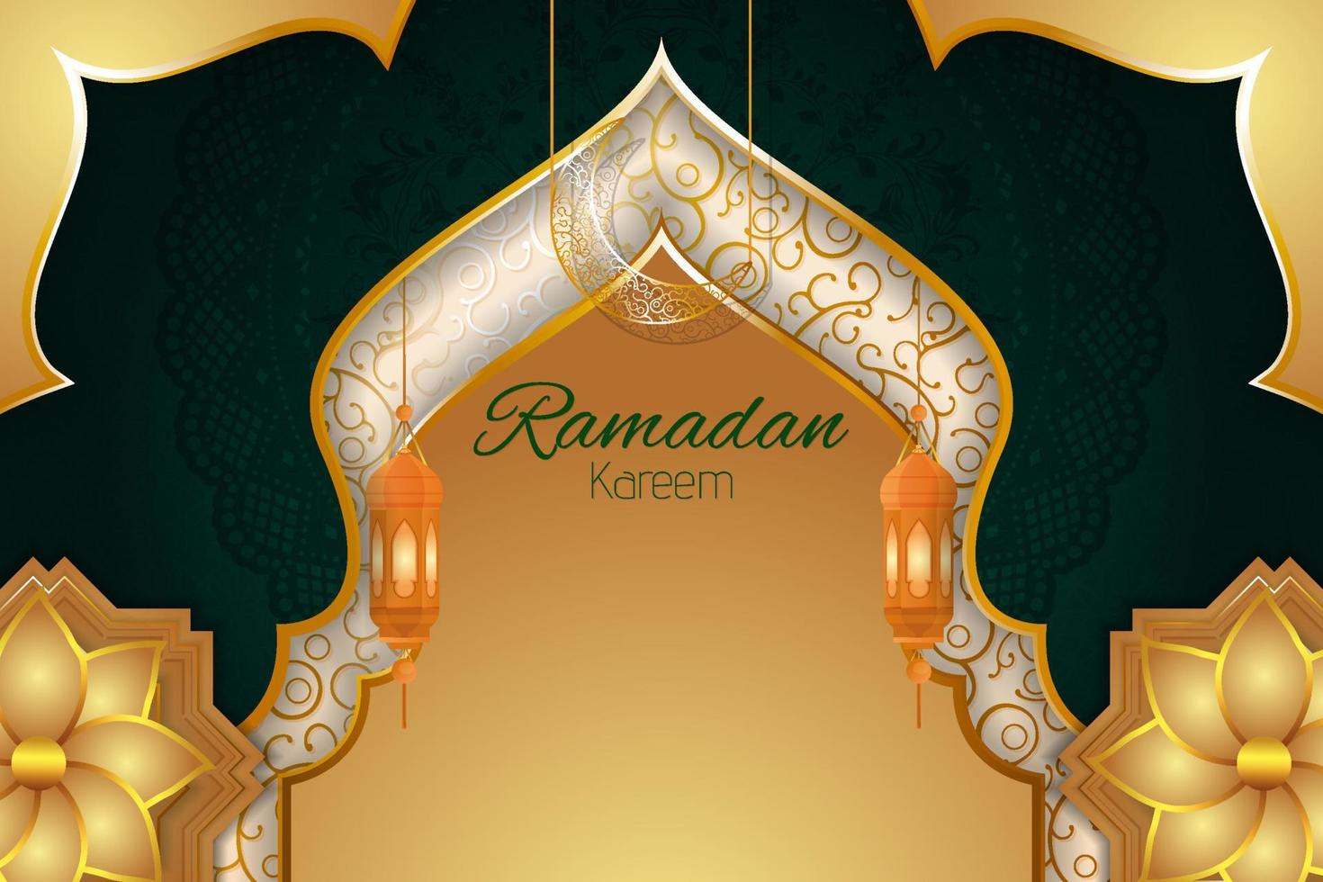 fundo islâmico ramadan kareem com elemento vetor