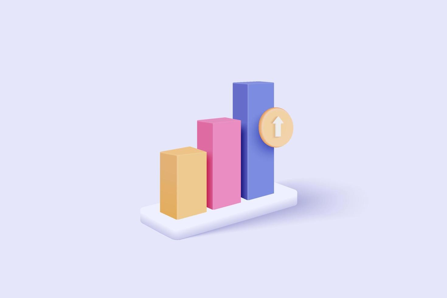 liderança para uma nova ideia bem-sucedida. excelente gráfico de negócios em segundo plano. sob o conceito de solução criativa em vetor 3d renderização em fundo branco. objetivo 3d para negócios, banco, finanças, investimento