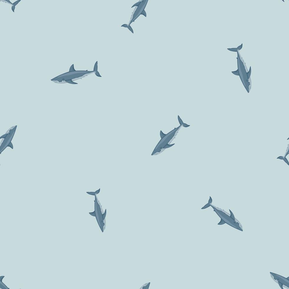 padrão sem emenda de tubarão branco em estilo escandinavo. fundo de animais marinhos. ilustração vetorial para têxteis engraçados de crianças. vetor
