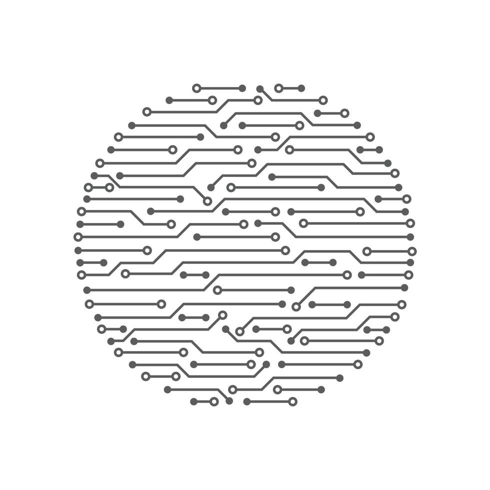 logotipo digital abstrato com fundo de textura de placa de circuito de tecnologia. placa-mãe eletrônica. conceito de comunicação e engenharia. ilustração vetorial vetor