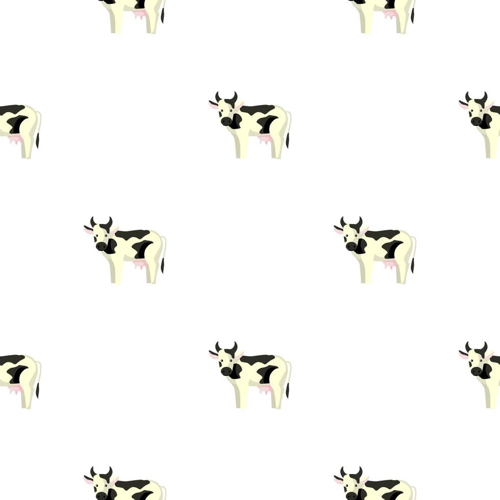 vaca sem costura padrão em fundo branco. textura de animais de fazenda para qualquer finalidade. vetor