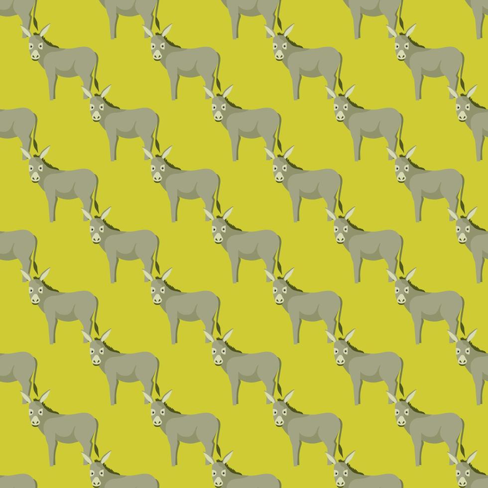 padrão sem emenda de burro. animais domésticos em fundo colorido. ilustração vetorial para têxteis. vetor