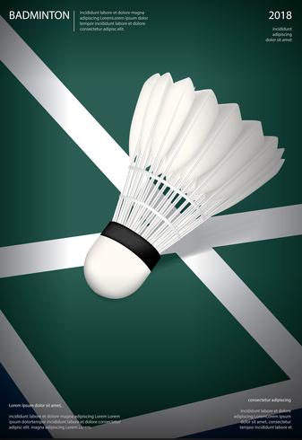 ilustração em vetor cartaz campeonato badminton