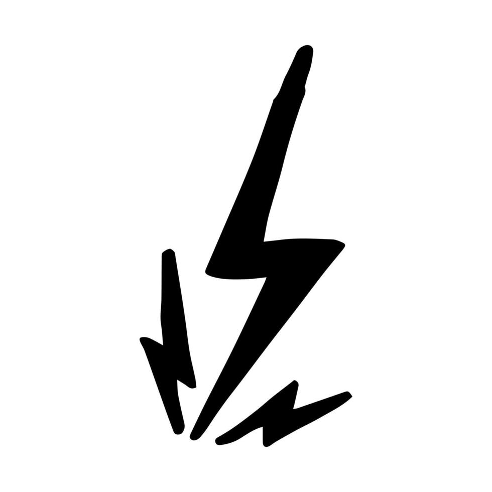 ilustrações de esboço de símbolo de relâmpago elétrico mão desenhada doodle doodle. ícone do doodle do símbolo do trovão. vetor