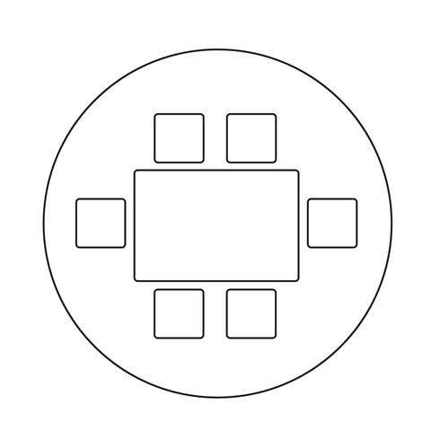 Ícone de mobília de jantar de vista superior vetor