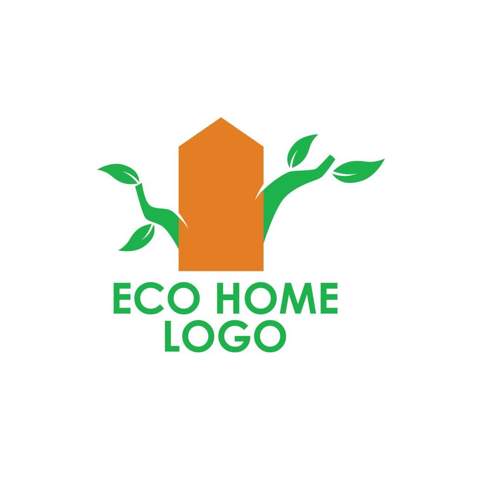 design de conceito moderno de logotipo para casa eco vetor