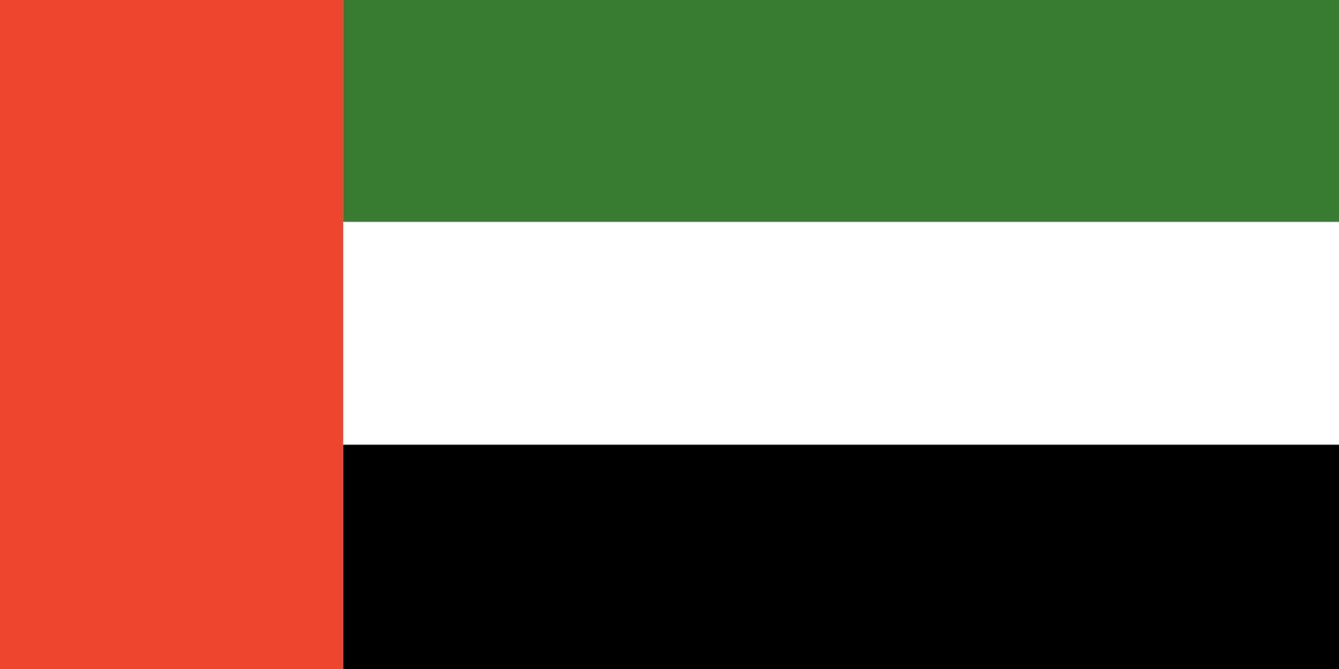 bandeira dos Emirados Árabes Unidos. cores e proporções oficiais. bandeira nacional dos Emirados Árabes Unidos. vetor
