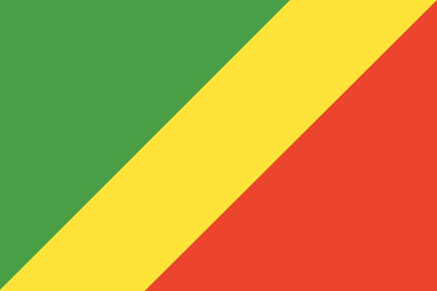 bandeira da república do congo. cores e proporções oficiais. bandeira nacional da república do congo. vetor