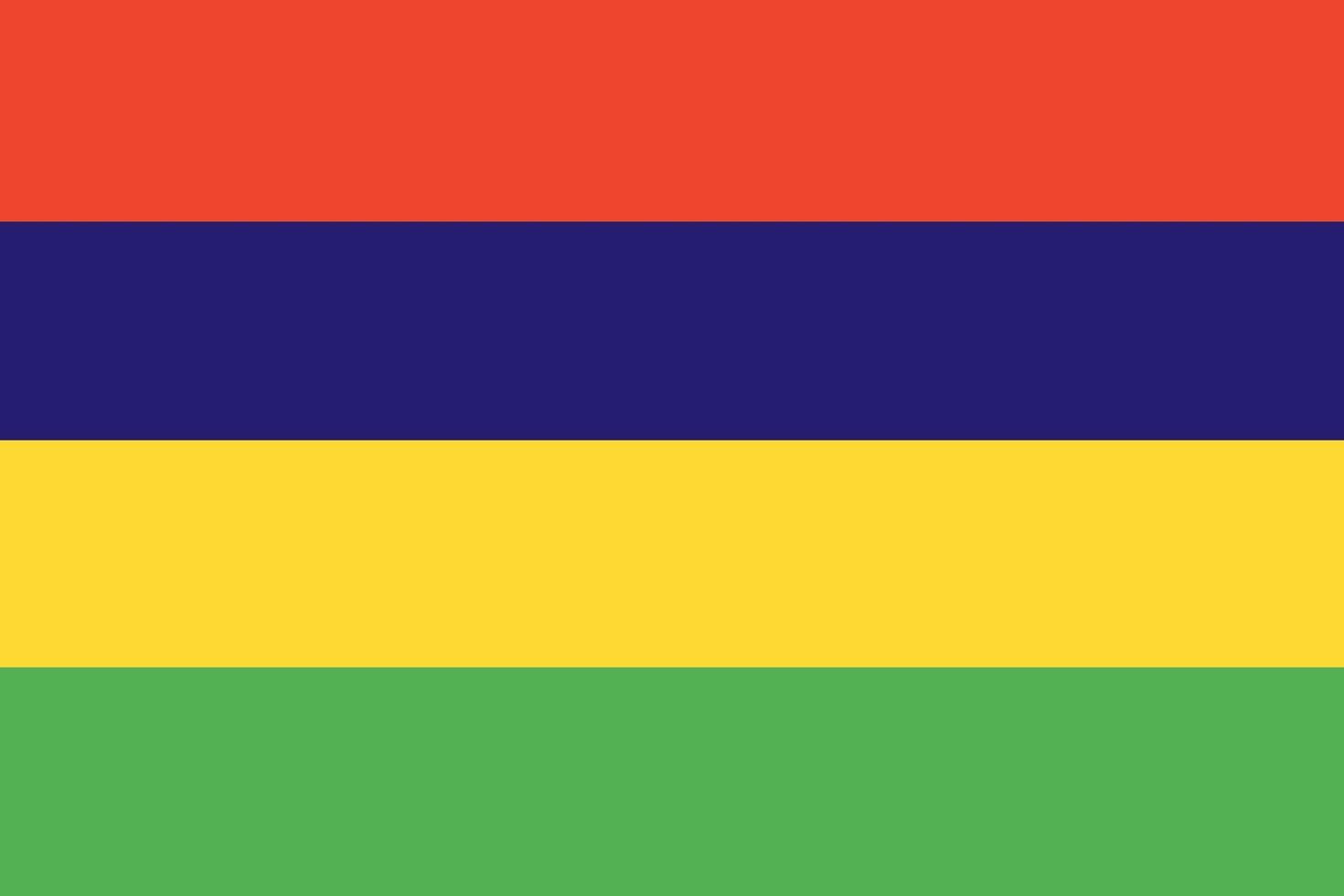 bandeira de maurício. cores e proporções oficiais. bandeira nacional da Maurícia. vetor