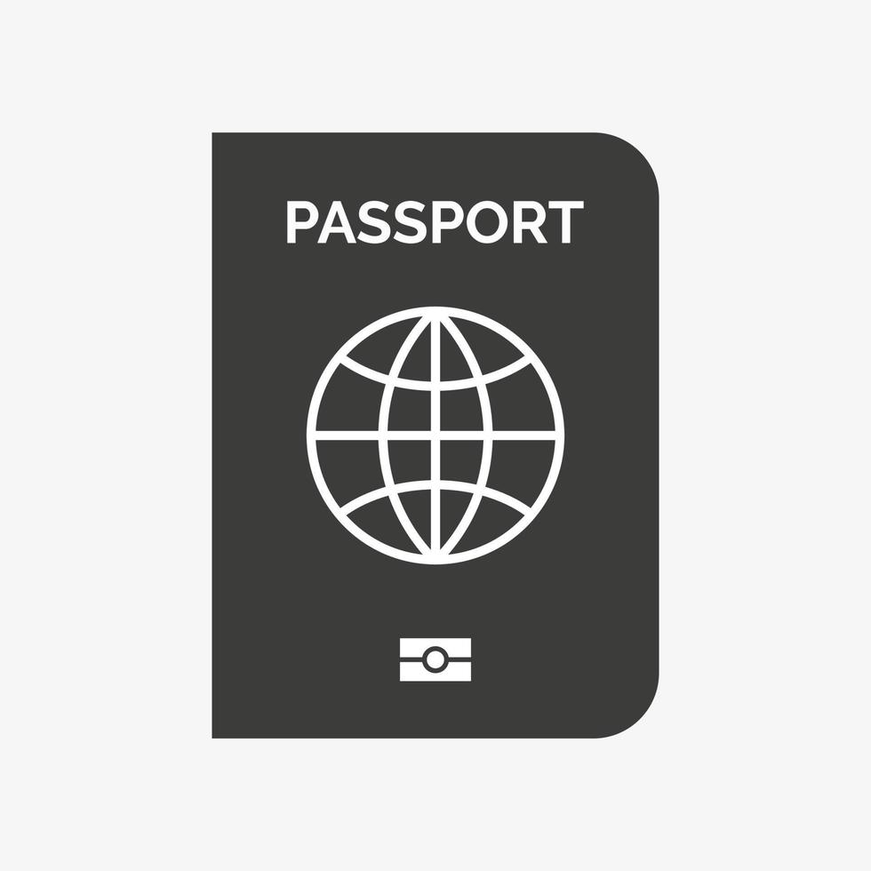 ícone de vetor de passaporte isolado no fundo branco. sinal de viagem