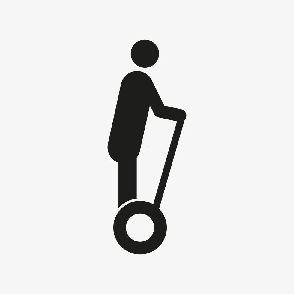 ícone de vetor de transporte pessoal de duas rodas