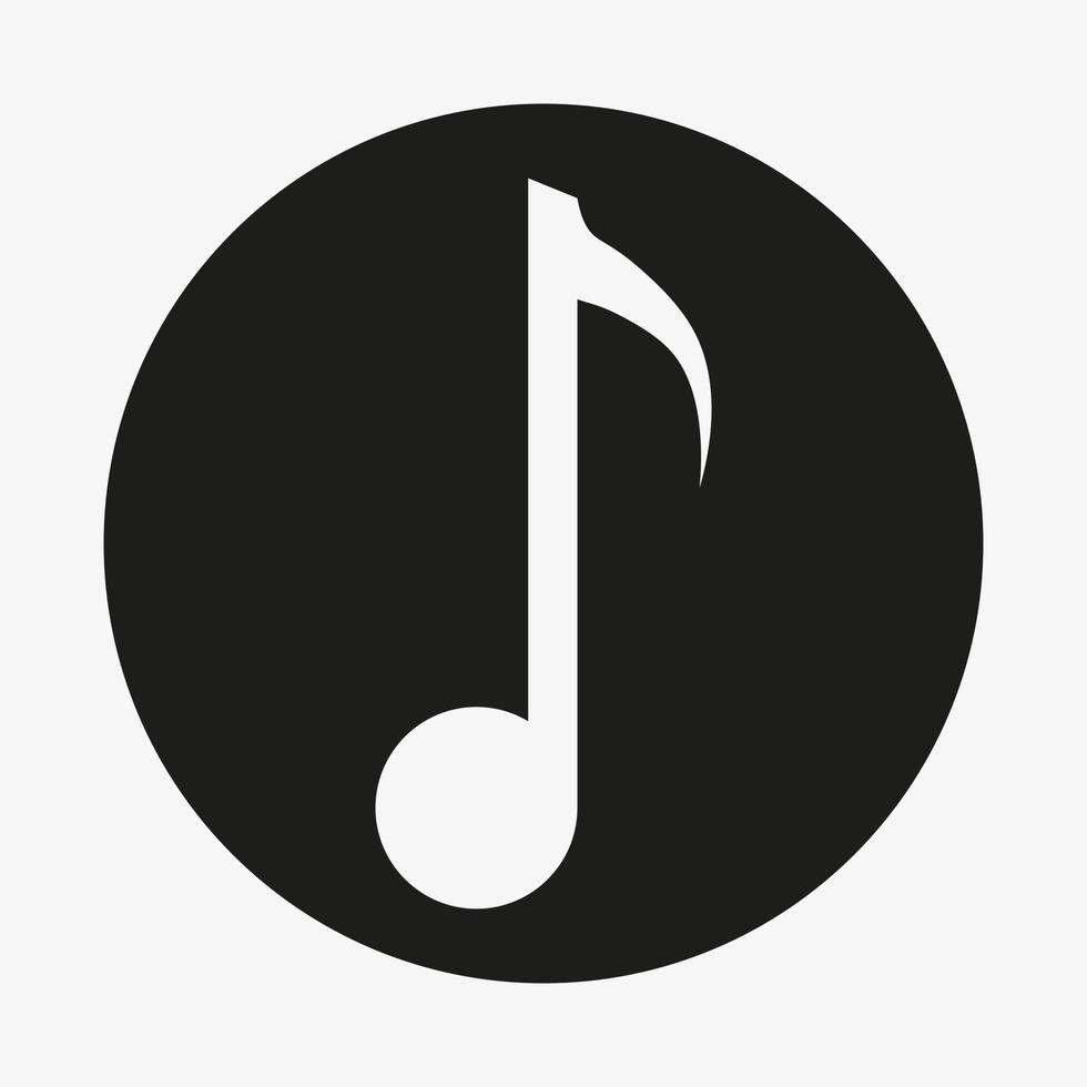 círculo de ícone de nota de música. ilustração vetorial isolada no fundo branco vetor