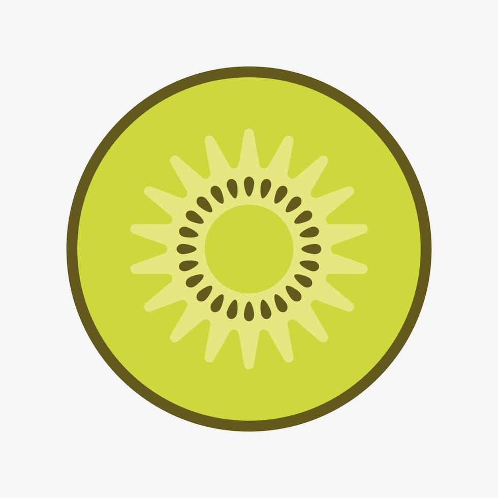 uma ilustração em vetor de um kiwi verde sobre fundo branco. ícone de frutas de design plano para um site