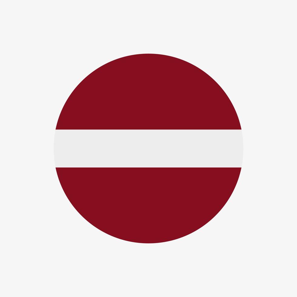 redondo ícone de vetor bandeira letã isolado no fundo branco. a bandeira da letônia em um círculo