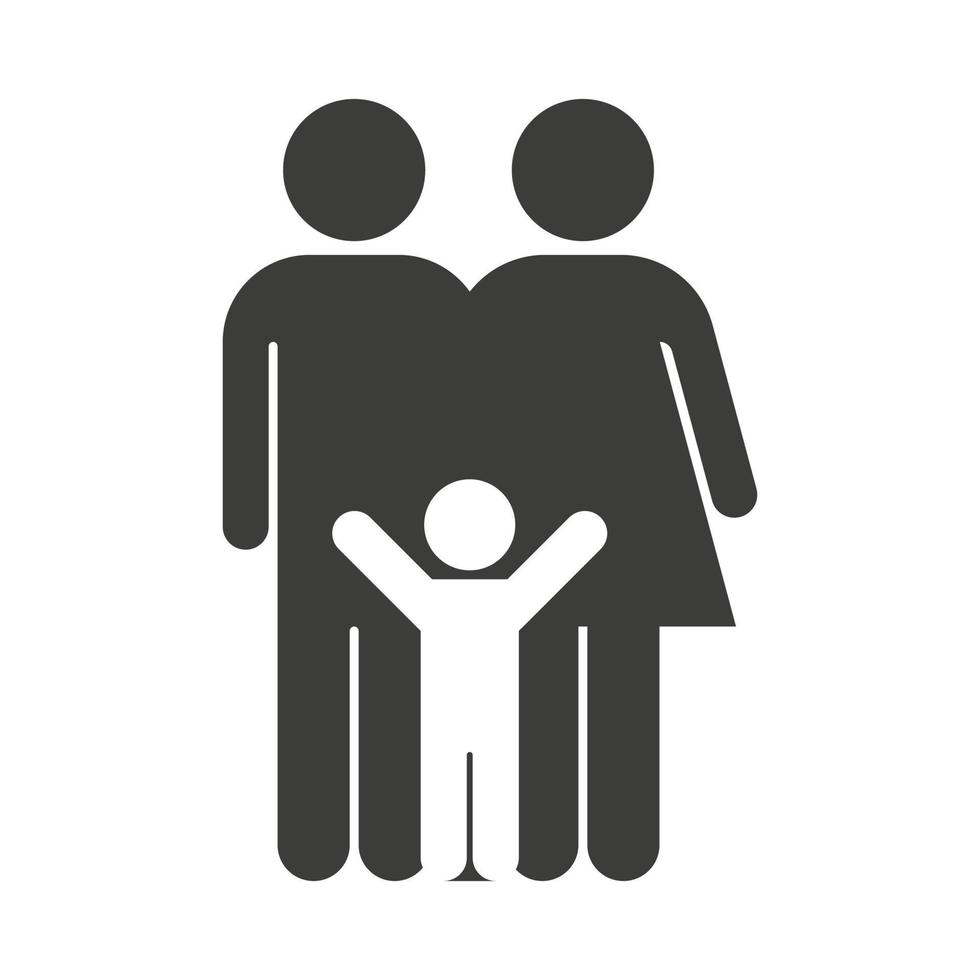 pais e um ícone de criança. ilustração vetorial de família isolada no fundo branco vetor