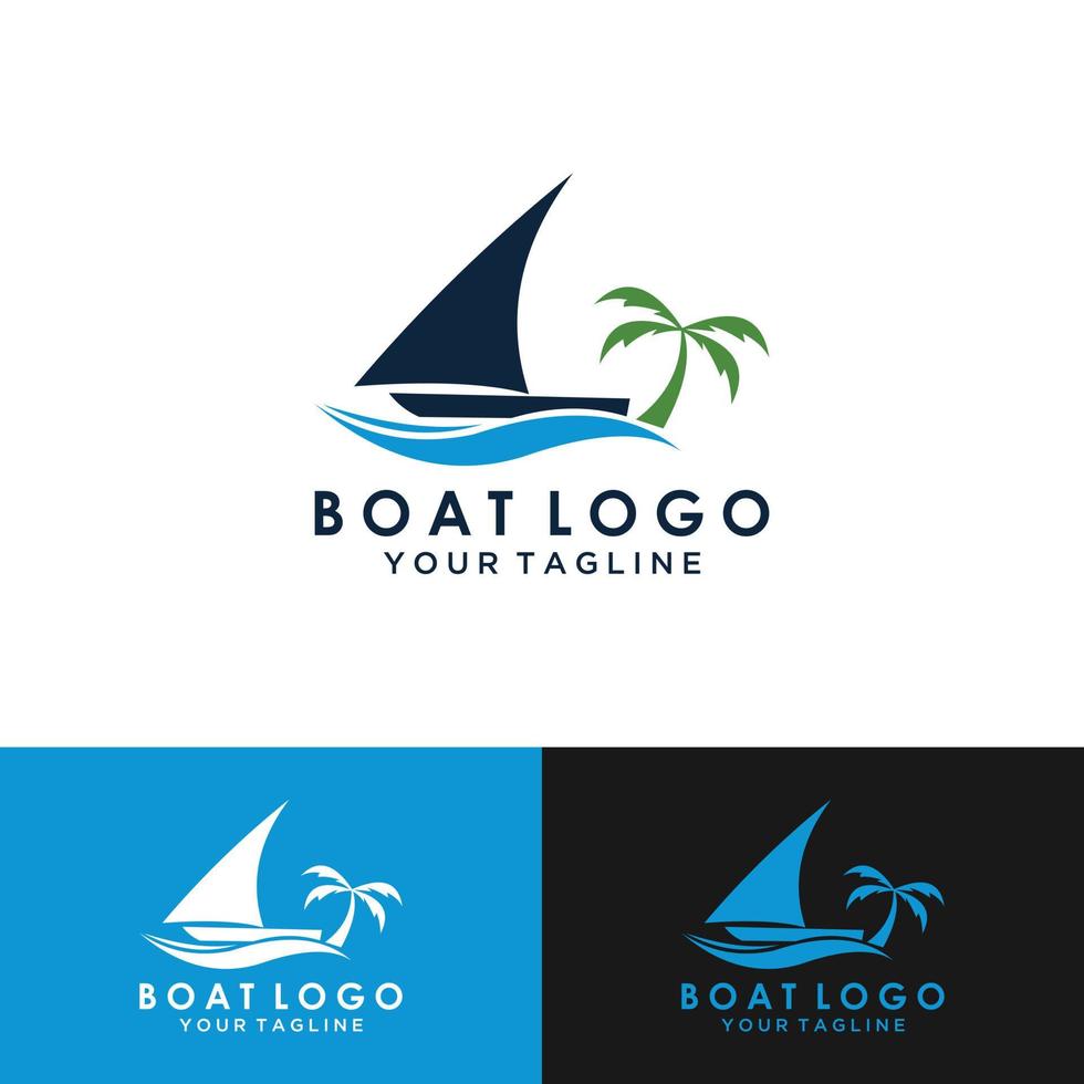 ilustração de modelo baseado em vetor de design de logotipo de barco a vela