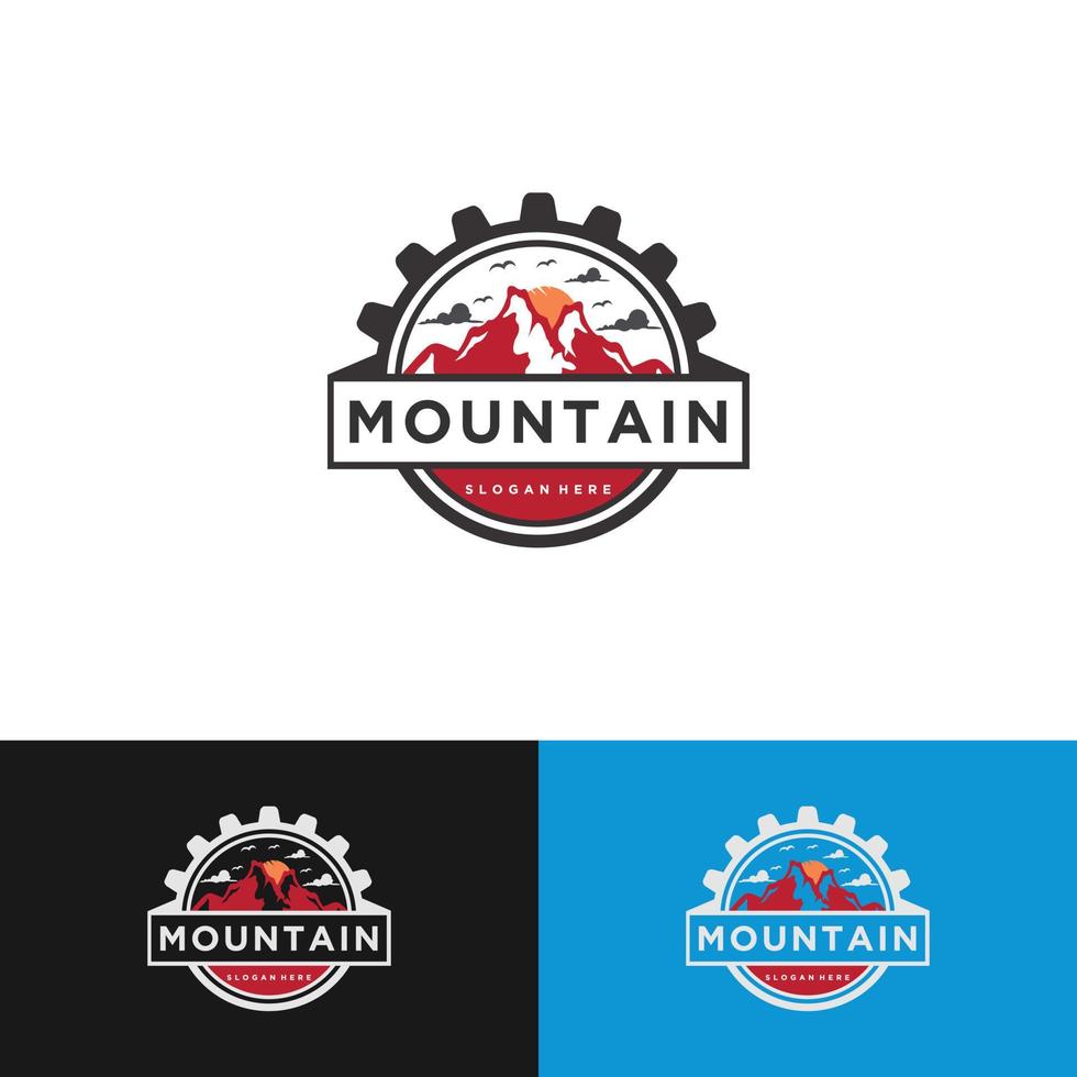 escalada, logotipo de montanha ou rótulo. vetor de montanhas