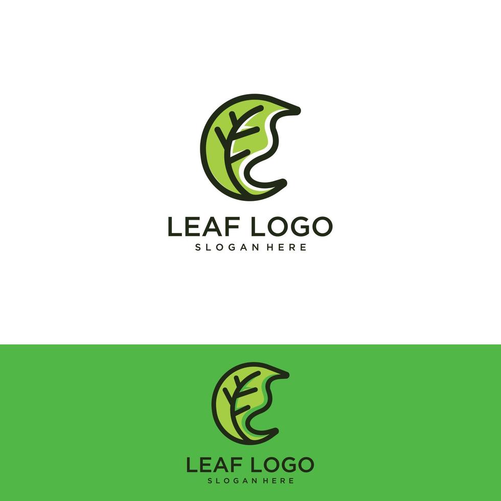 vetor de design de modelo de logotipo de folha de árvore, ilustração de ícone