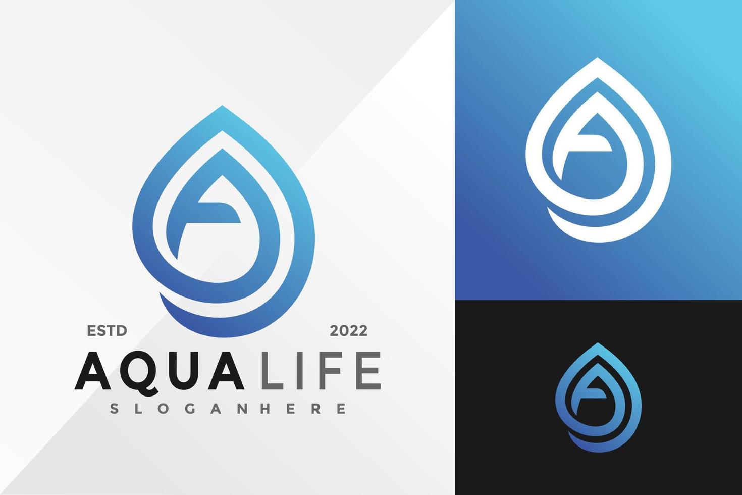 um modelo de ilustração vetorial de design de logotipo de gota de água vetor