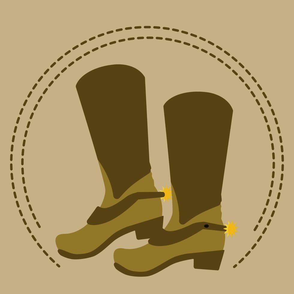 botas de cowboy marrons. ilustração vetorial. no estilo do oeste selvagem. vetor